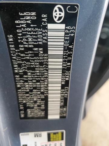 5YFEPMAE9NP273986 - 2022 TOYOTA COROLLA LE BLUE photo 12