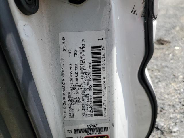 5TFSZ5AN8KX200172 - 2019 TOYOTA TACOMA ACCESS CAB თეთრი ფოტო 12