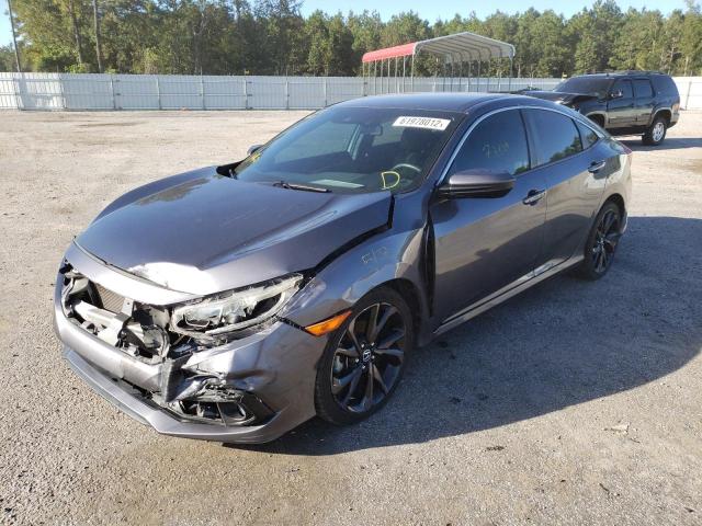 19XFC2F82KE002630 - 2019 HONDA CIVIC SPORT GRAY photo 2