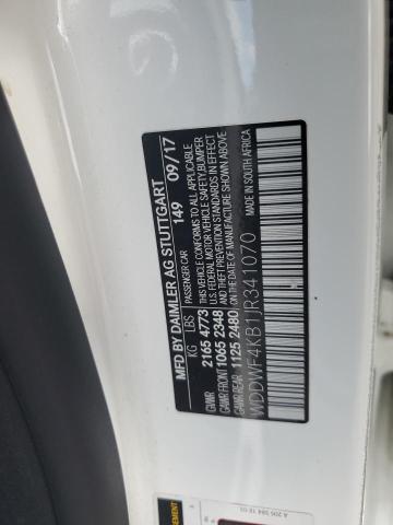 WDDWF4KB1JR341070 - 2018 MERCEDES-BENZ C 300 4MATIC WHITE photo 12