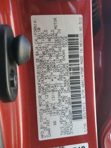 3TMJU4GN3BM113099 - 2011 TOYOTA TACOMA DOUBLE CAB PRERUNNER RED photo 13