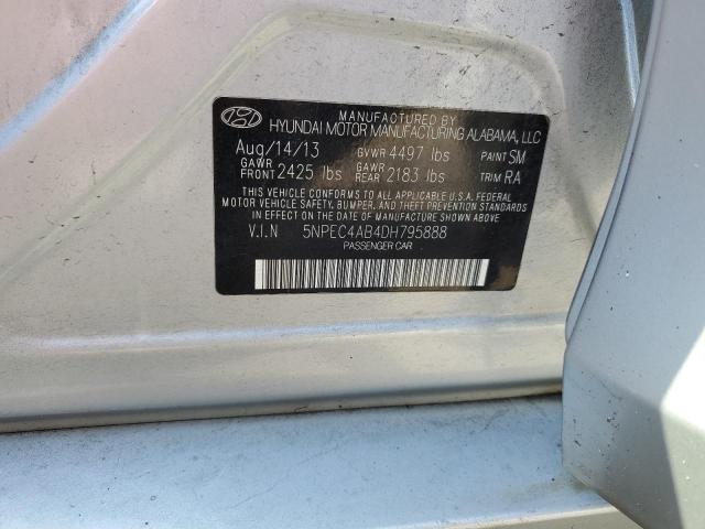 5NPEC4AB4DH795888 - 2013 HYUNDAI SONATA SE SILVER photo 12