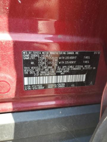 2T3F1RFV3KW014424 - 2019 TOYOTA RAV4 LE RED photo 13