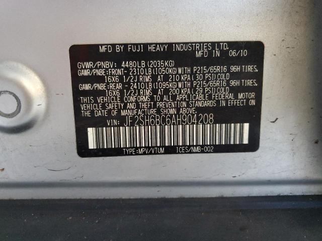 JF2SH6BC6AH904208 - 2010 SUBARU FORESTER XS Күміс фото 13