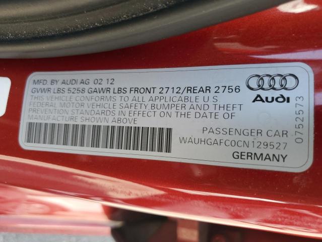 WAUHGAFC0CN129527 - 2012 AUDI A6 PRESTIGE Bordo foto 12