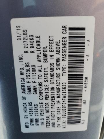 19UUB2F54FA015633 - 2015 ACURA TLX TECH SILVER photo 12