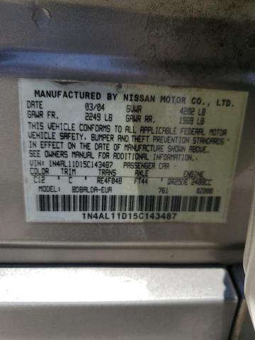 1N4AL11D15C143487 - 2005 NISSAN ALTIMA S BEIGE photo 12