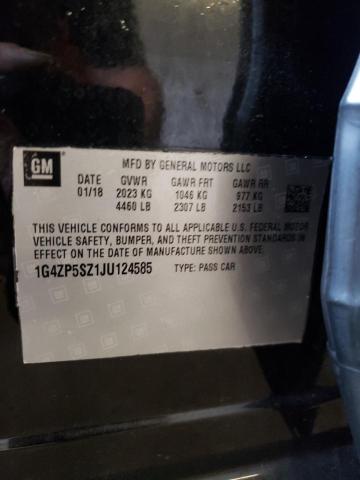 1G4ZP5SZ1JU124585 - 2018 BUICK LACROSSE ESSENCE შავი ფოტო 12