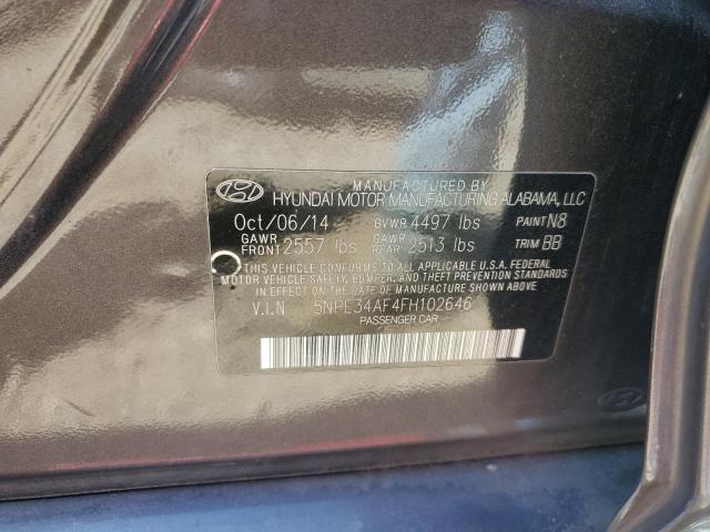 5NPE34AF4FH102646 - 2015 HYUNDAI SONATA SPORT BROWN photo 12