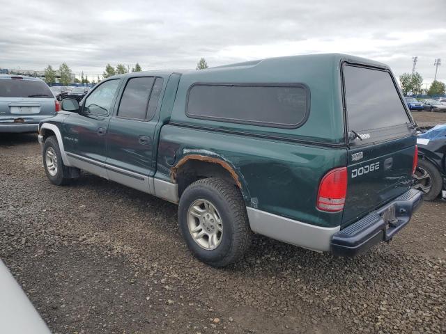 1B7HL48N02S656336 - 2002 DODGE DAKOTA QUAD SLT GREEN photo 2