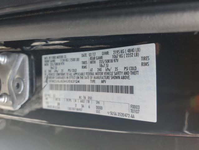 1FMCU9J93HUE63124 - 2017 FORD ESCAPE TITANIUM BLACK photo 13