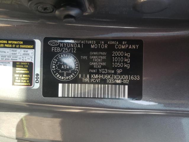 KMHHU6KJXDU081633 - 2013 HYUNDAI GENESIS CO 3.8L GRAY photo 12