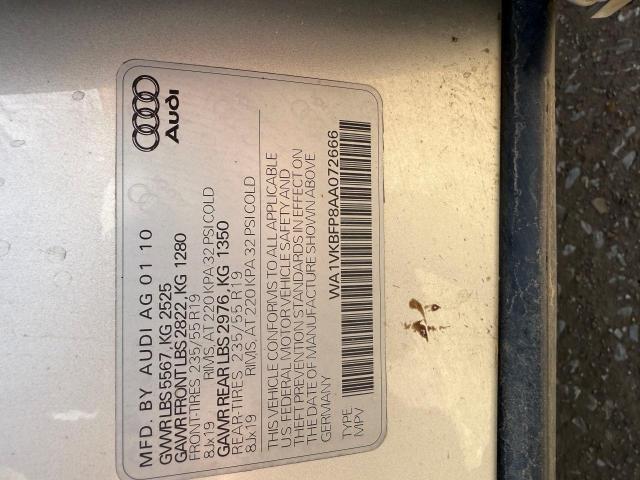 WA1VKBFP8AA072666 - 2010 AUDI Q5 PRESTIGE 银色 照片 10