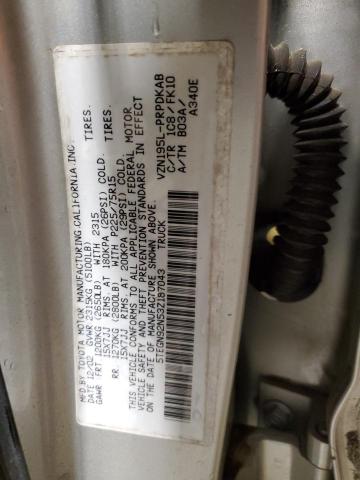 5TEGN92N53Z187043 - 2003 TOYOTA TACOMA DOUBLE CAB PRERUNNER SILVER photo 12