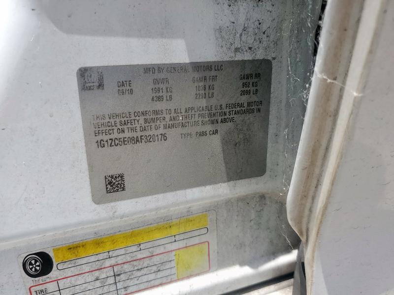 1G1ZC5E08AF320176 - 2010 CHEVROLET MALIBU 1LT WHITE photo 12