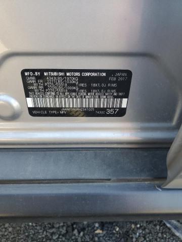 JA4AP3AU4HZ041025 - 2017 MITSUBISHI OUTLANDER ES SILVER photo 14