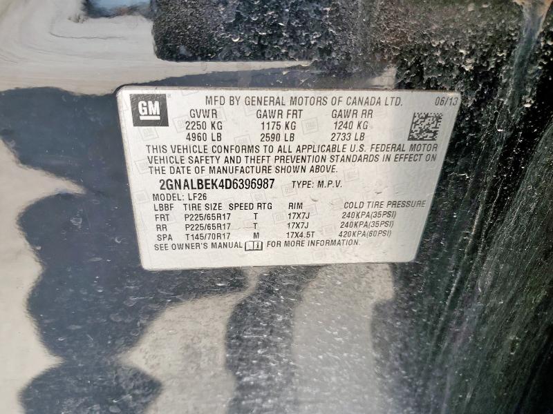 2GNALBEK4D6396987 - 2013 CHEVROLET EQUINOX LS BLACK photo 13