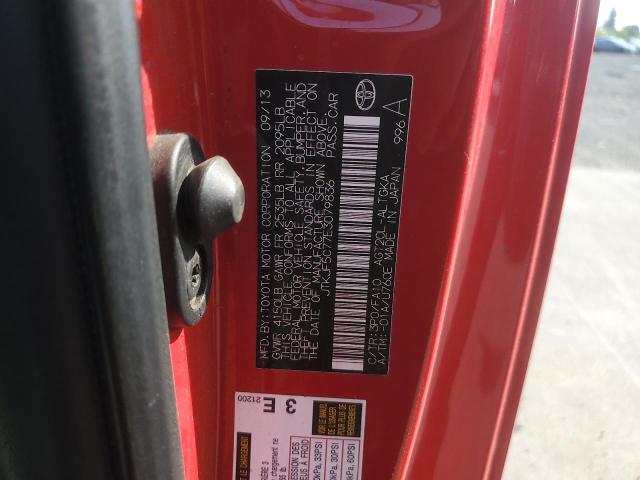 JTKJF5C77E3079836 - 2014 TOYOTA SCION TC RED photo 12