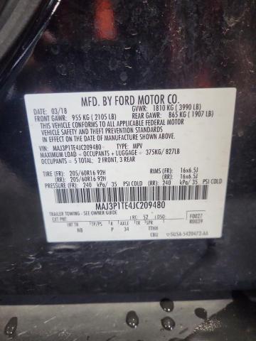 MAJ3P1TE4JC209480 - 2018 FORD ECOSPORT SE Қара фото 13