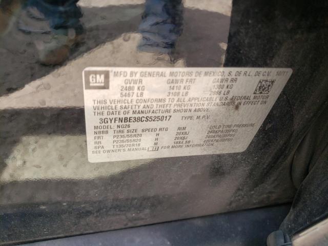 3GYFNBE38CS525017 - 2012 CADILLAC SRX PERFORMANCE COLLECTION Czarny zdjęcie 12