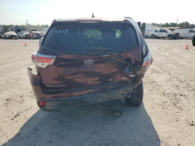 5TDKKRFH4GS174858 - 2016 TOYOTA HIGHLANDER XLE أحمر صورة 6