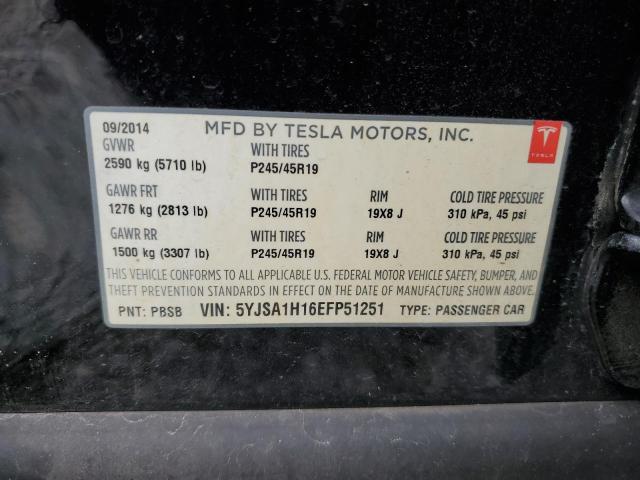 5YJSA1H16EFP51251 - 2014 TESLA MODEL S Qara foto 13