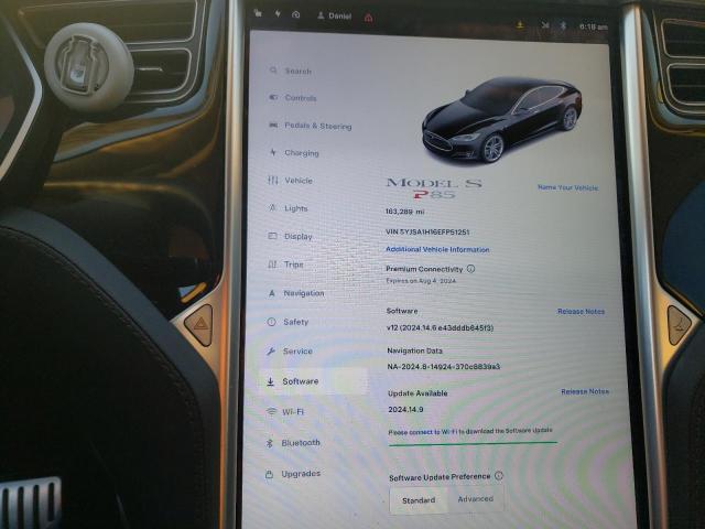 5YJSA1H16EFP51251 - 2014 TESLA MODEL S Qara foto 9