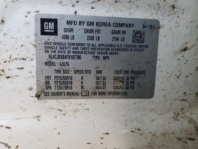 KL4CJBSB4FB187786 - 2015 BUICK ENCORE CONVENIENCE 白色 照片 14