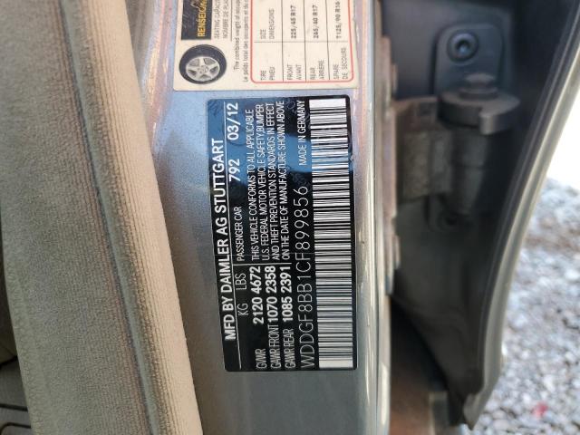 WDDGF8BB1CF899856 - 2012 MERCEDES-BENZ C 300 4MATIC GRAY photo 12