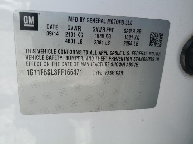 1G11F5SL3FF166471 - 2015 CHEVROLET MALIBU LTZ თეთრი ფოტო 12