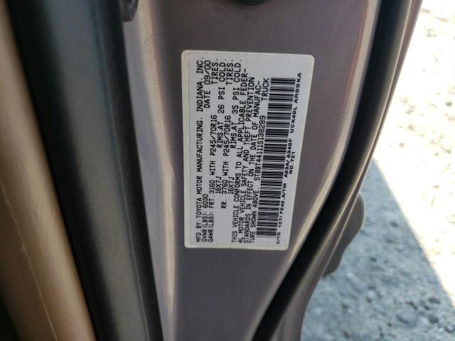 5TBBT44111S138289 - 2001 TOYOTA TUNDRA ACCESS CAB GRAY photo 12