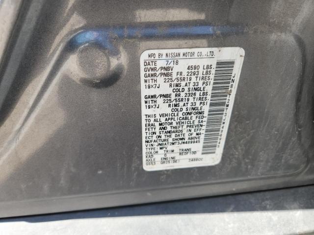 JN8AT2MT3JW489945 - 2018 NISSAN ROGUE S Серый фото 14