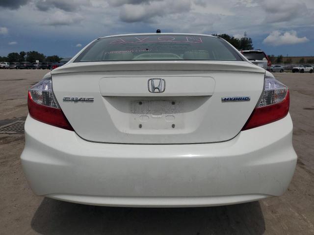 JHMFB4F31CS008631 - 2012 HONDA CIVIC HYBRID L WHITE photo 6