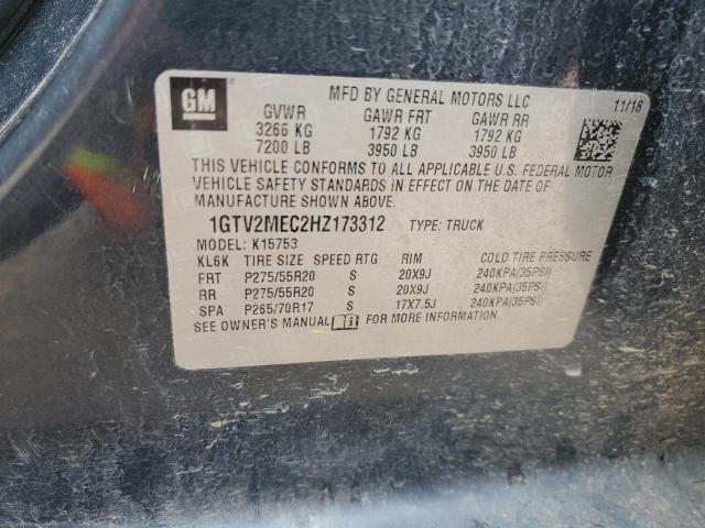 1GTV2MEC2HZ173312 - 2017 GMC SIERRA K1500 SLE CHARCOAL photo 13