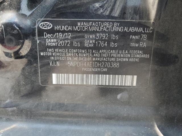 5NPDH4AE1DH270388 - 2013 HYUNDAI ELANTRA GLS BLACK photo 12