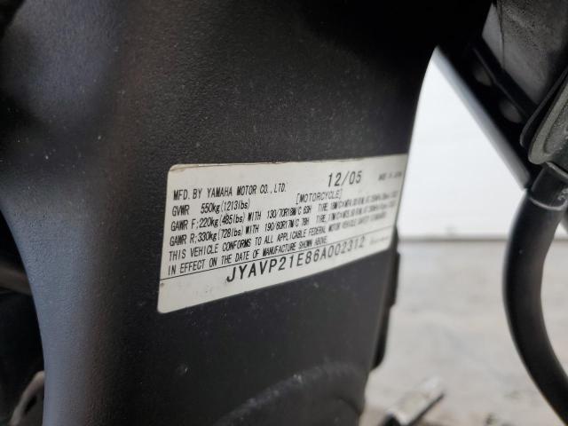 JYAVP21E86A002312 - 2006 YAMAHA XV1900 A BLACK photo 10