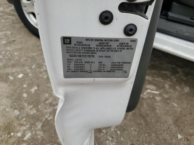 1GCEC19X77Z173779 - 2007 CHEVROLET SILVERADO C1500 CLASSIC WHITE photo 12