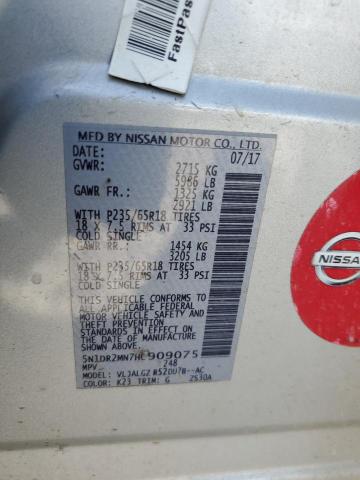 5N1DR2MN7HC909075 - 2017 NISSAN PATHFINDER S SILVER photo 14