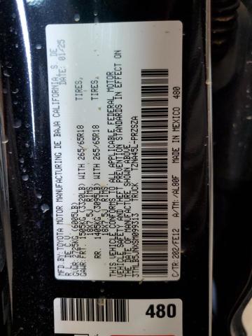 3TMLB5JNXSM099313 - 2025 TOYOTA TACOMA DOUBLE CAB BLACK photo 12