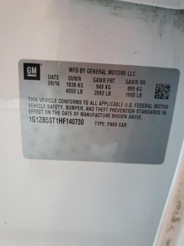 1G1ZB5ST1HF140730 - 2017 CHEVROLET MALIBU LS 白色 照片 12