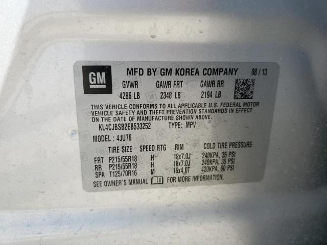 KL4CJBSB2EB533252 - 2014 BUICK ENCORE CONVENIENCE 银色 照片 13