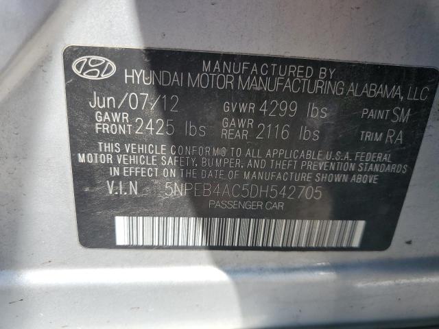 5NPEB4AC5DH542705 - 2013 HYUNDAI SONATA GLS SILVER photo 13