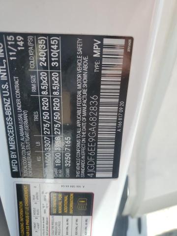 4JGDF6EE9GA682836 - 2016 MERCEDES-BENZ GL 450 4MATIC WHITE photo 14
