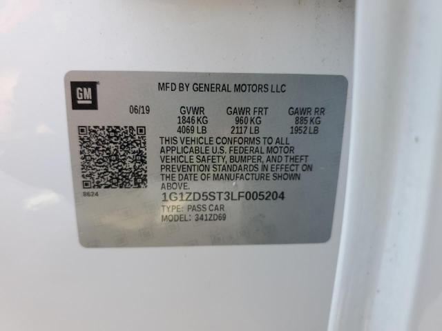 1G1ZD5ST3LF005204 - 2020 CHEVROLET MALIBU LT WHITE photo 12