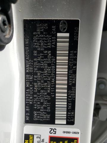 4T1T11AK2PU087267 - 2023 TOYOTA CAMRY SE NIGHT SHADE WHITE photo 12