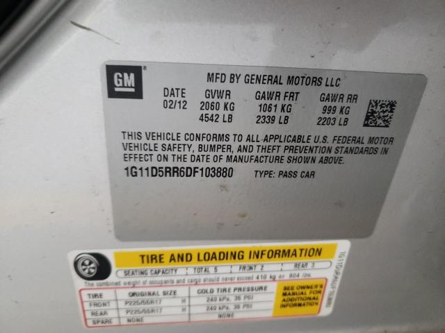 1G11D5RR6DF103880 - 2013 CHEVROLET MALIBU 1LT Gümüş foto 12