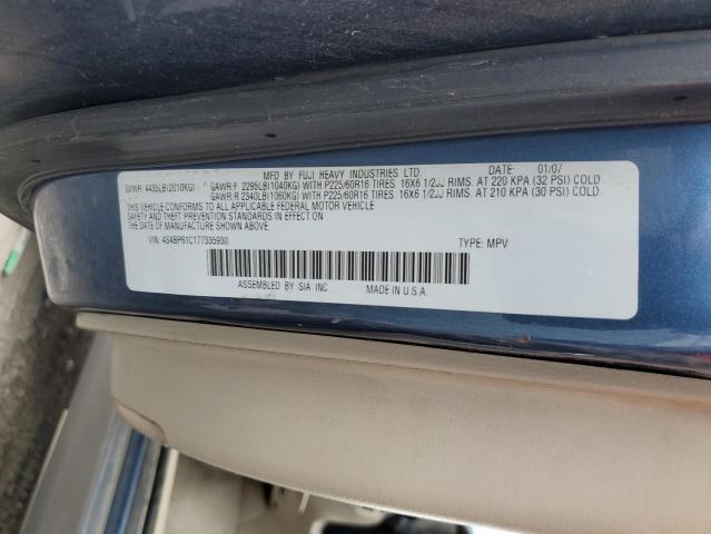 4S4BP61C177335930 - 2007 SUBARU OUTBACK OUTBACK 2.5I BLUE photo 12