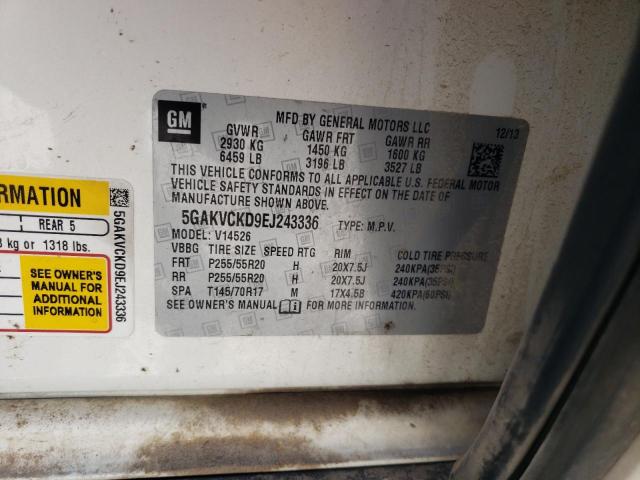 5GAKVCKD9EJ243336 - 2014 BUICK ENCLAVE WHITE photo 13