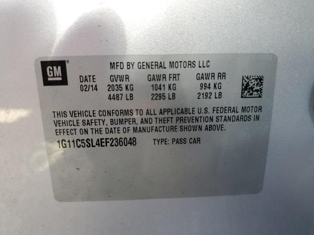 1G11C5SL4EF236048 - 2014 CHEVROLET MALIBU 1LT Gümüş foto 10