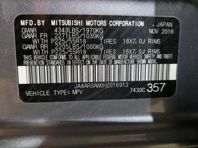 JA4AR3AW0HZ016912 - 2017 MITSUBISHI OUTLANDER ES SILVER photo 10